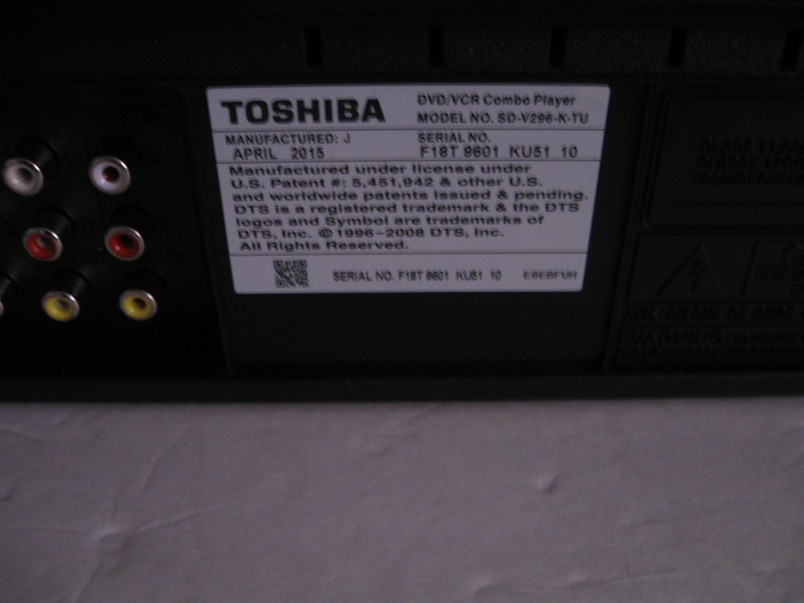 Toshiba SD V296 DVD Player/VCR Combo, Progressive Scan Dolby Digital Remote Control, Black